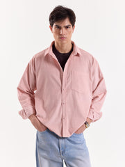 Light Pink Corduroy Oversized Shirt